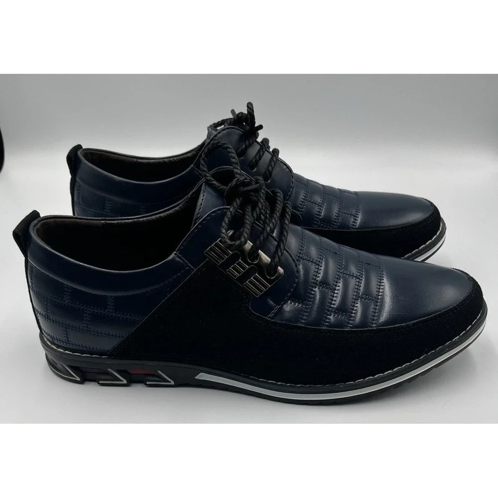 Gatsby Mens Black Blue Oxford Shoes Size 9.5 Modern Dress Casual Lace Up Derby